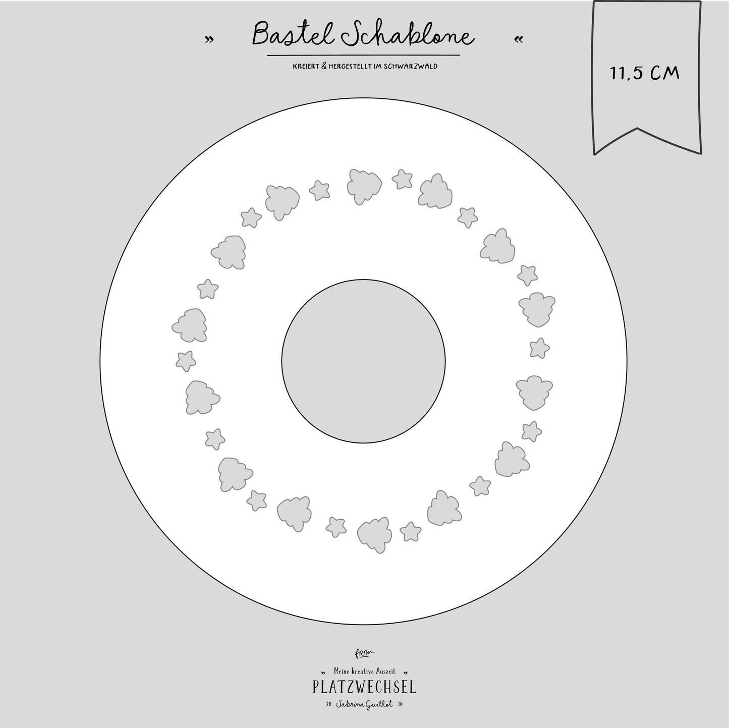 Schablone I Tannen & Sterne I 11,5 cm