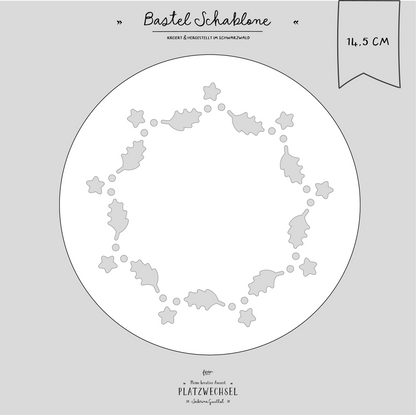 Schablone I Stechpalmenblätter I 14,5 cm