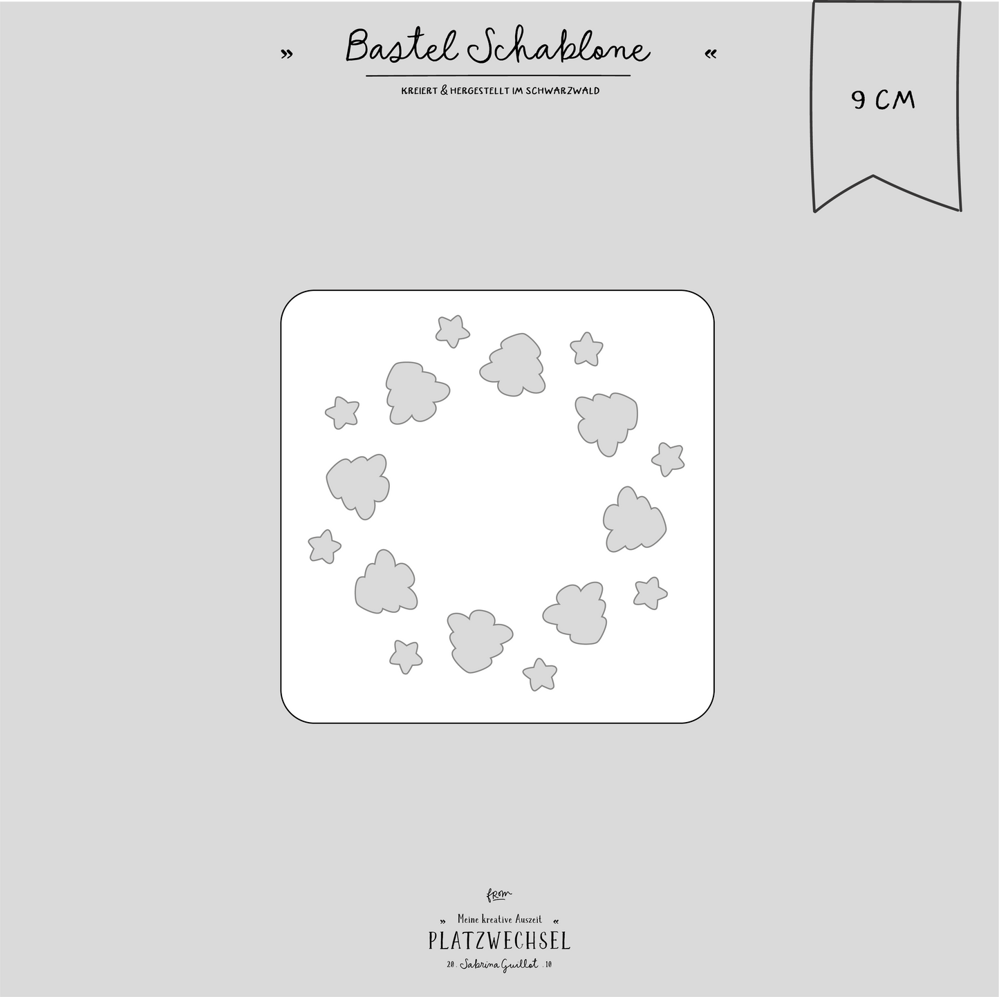 Schablone I Tannen & Sterne I 9 cm