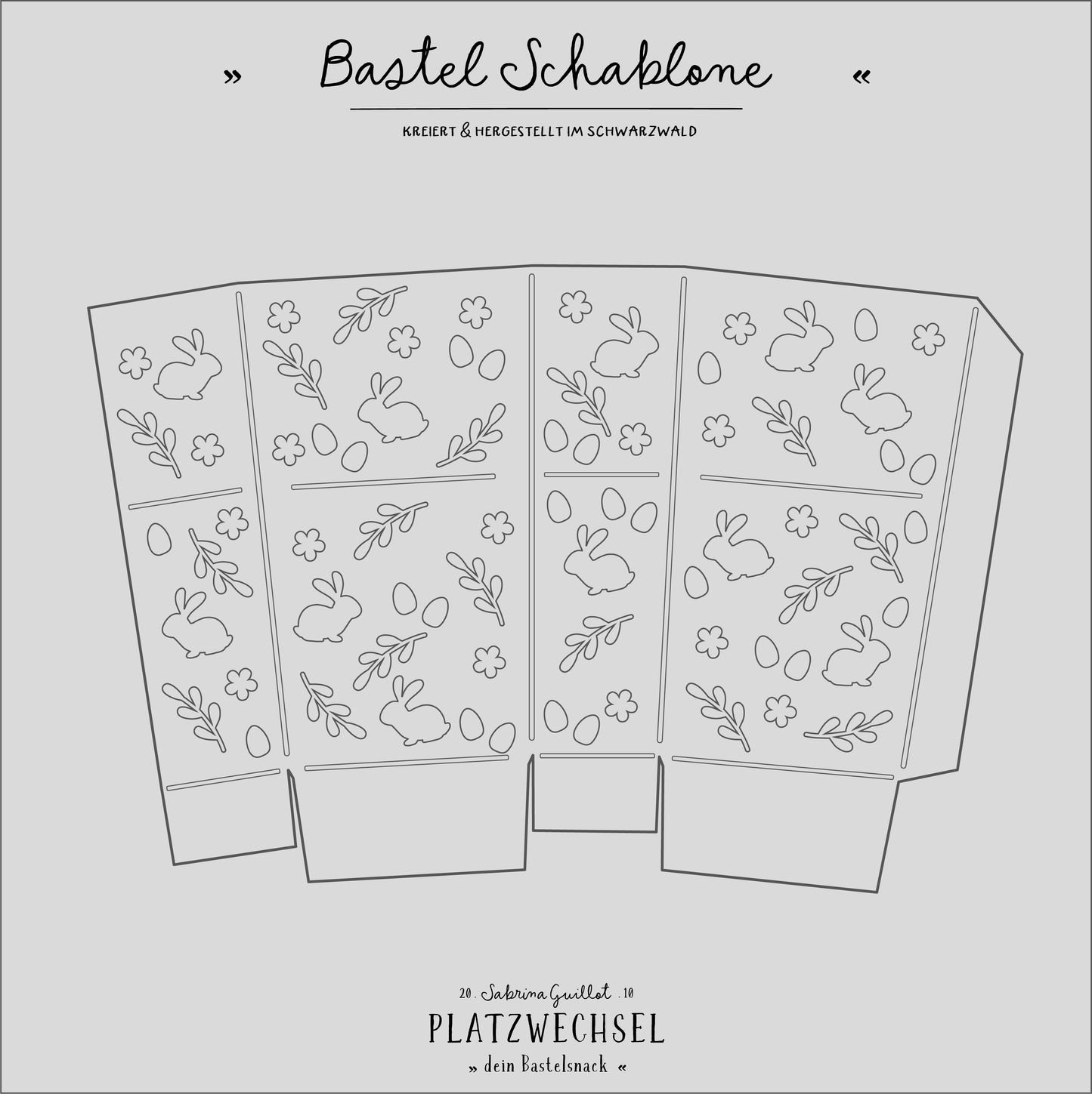 Schablone I Tasche - Hasi  I 29 x 19 cm