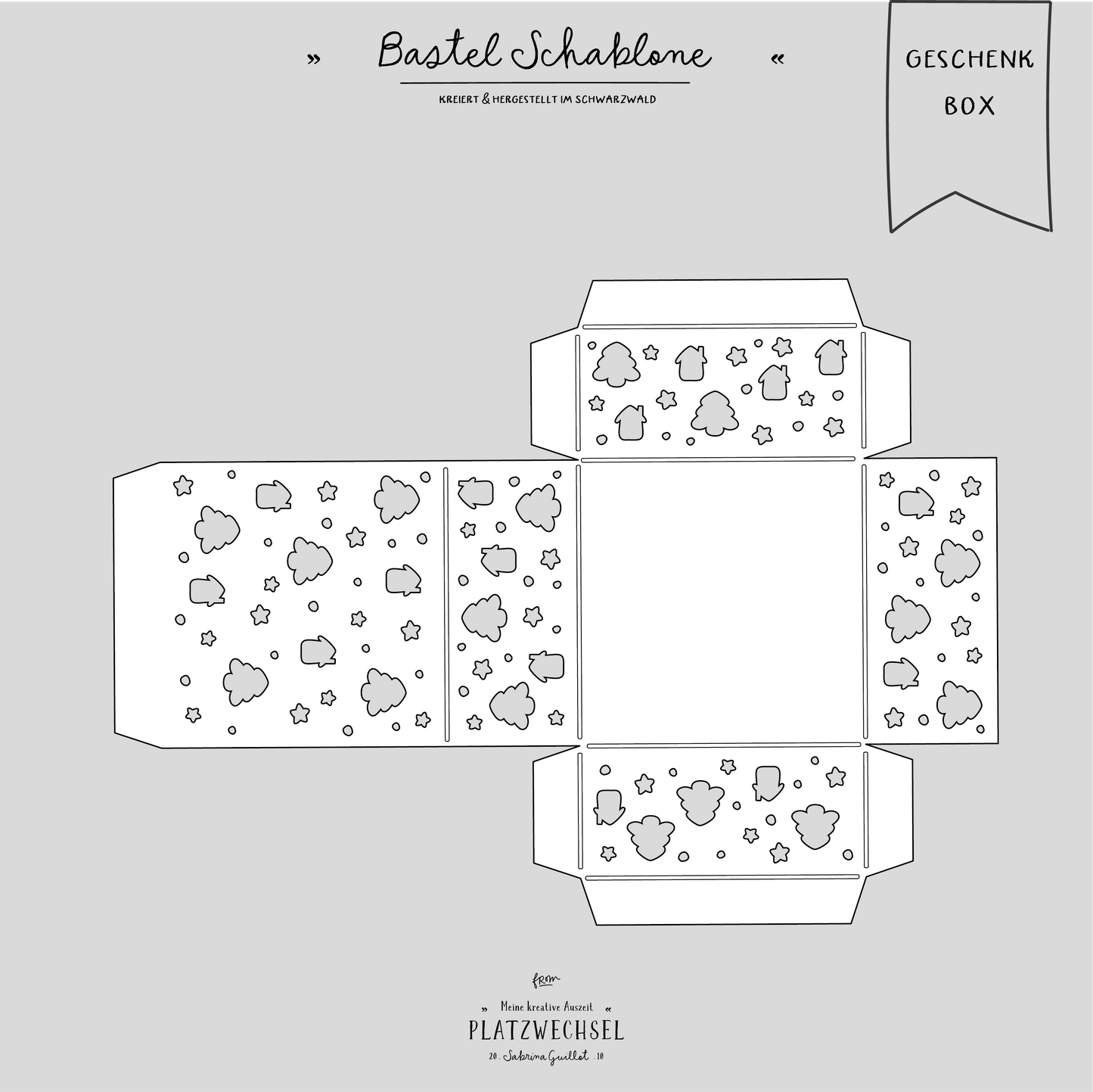 Schablone I Geschenkschachtel I Winterhaus