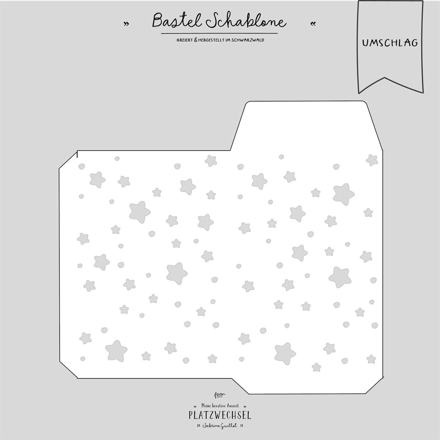 Schablone | Kuvert - Sterne  | 20 x 22 cm