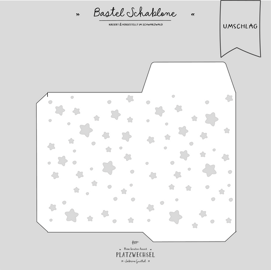 Schablone | Kuvert - Sterne  | 20 x 22 cm