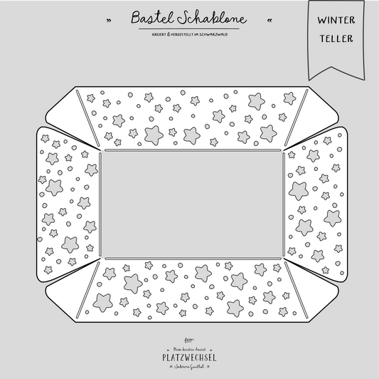 Schablone | Weihnachtsteller | Sterne A4