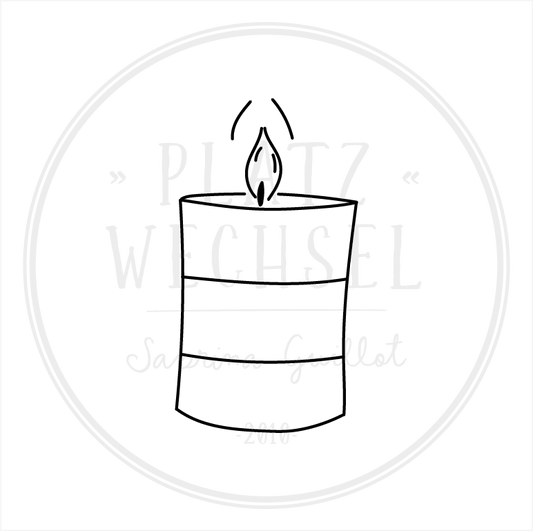 Holzstempel | "Kerze" | 3 x 3 cm