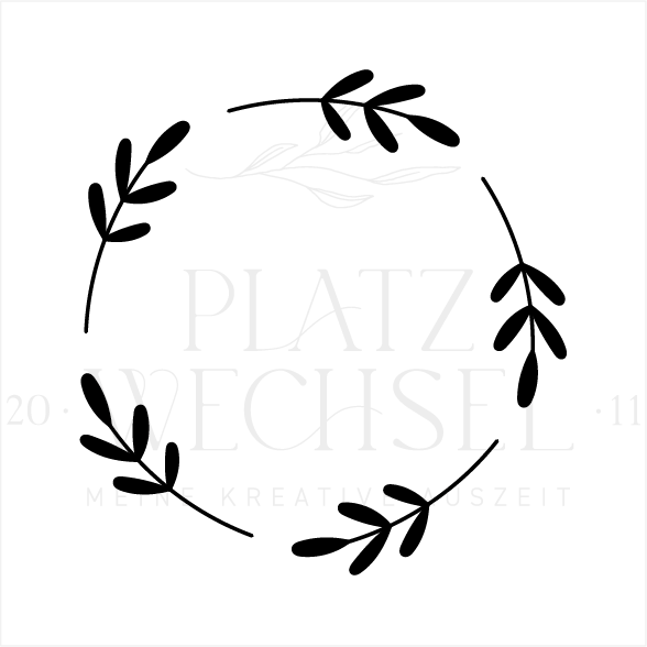Holzstempel |  Kranz Zweige | 5 x 5 cm