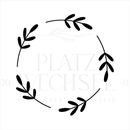 Holzstempel |  Kranz Zweige | 5 x 5 cm