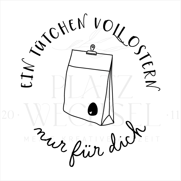 Holzstempel |  Ein Tütchen voll Ostern | 5 x 5 cm