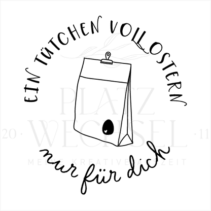 Holzstempel |  Ein Tütchen voll Ostern | 5 x 5 cm
