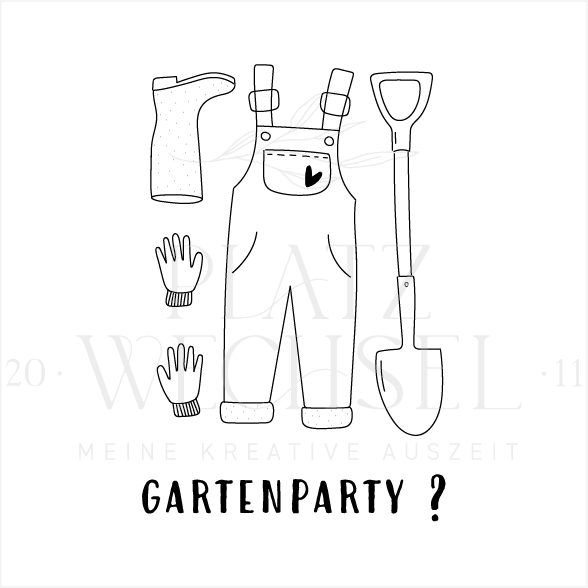 Holzstempel |  Gartenparty | 5 x 8 cm