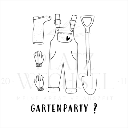 Holzstempel |  Gartenparty | 5 x 8 cm
