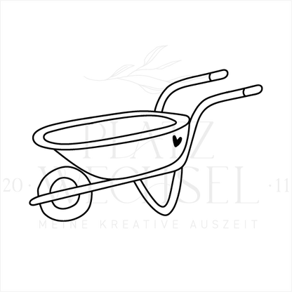 Holzstempel |  Schubkarre | 5 x 8 cm