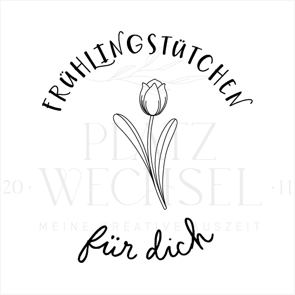Holzstempel |  Frühlingstütchen - für dich | 5 x 5 cm