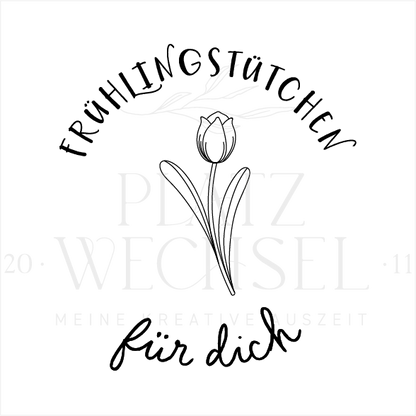 Holzstempel |  Frühlingstütchen - für dich | 5 x 5 cm