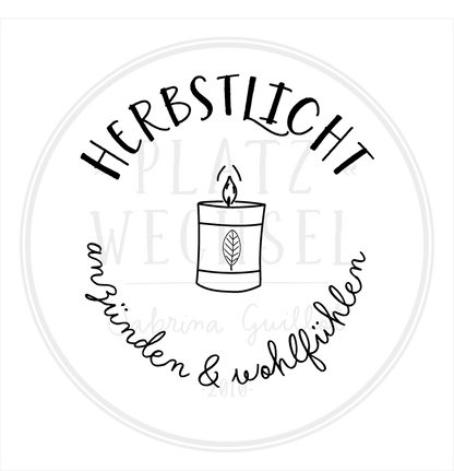 Holzstempel | Herbstlicht -anzünden & wohlfühlen | 5 x 5 cm