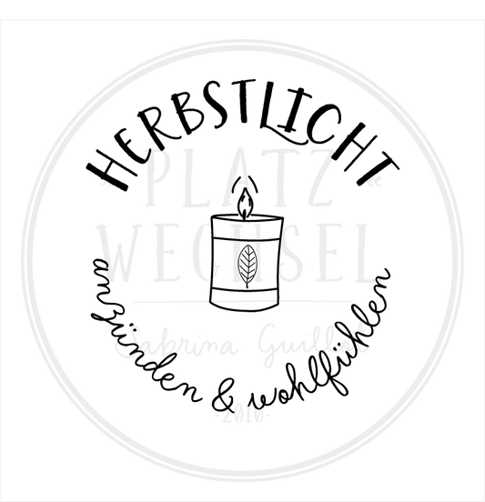 Holzstempel | Herbstlicht -anzünden & wohlfühlen | 5 x 5 cm