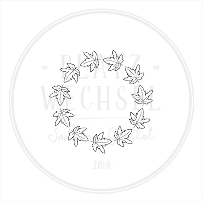 Holzstempel |  Blätterkranz Ahorn | 5 x 5 cm