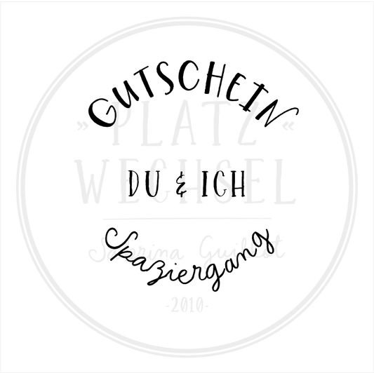 Holzstempel | Gutschein - Du & Ich - Spaziergang | 5 x 5 cm