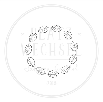 Holzstempel |  Blätterkranz I Buche | 5 x 5 cm
