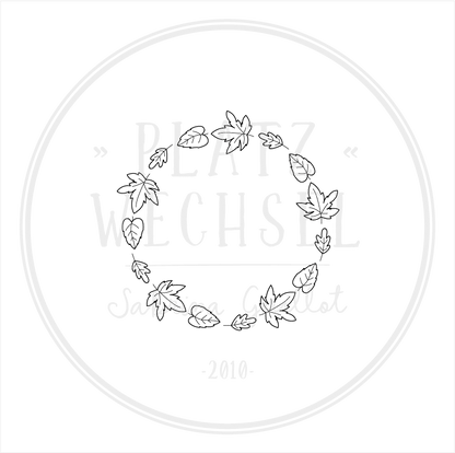 Holzstempel |  Blätterkranz | 5 x 5 cm