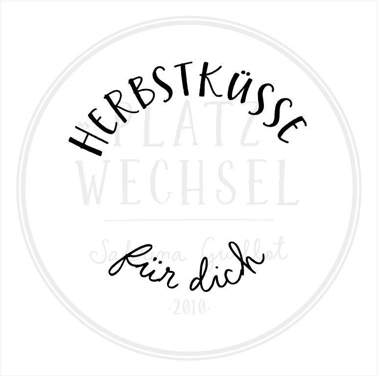 Holzstempel | Herbstküsse für dich | 5 x 5 cm