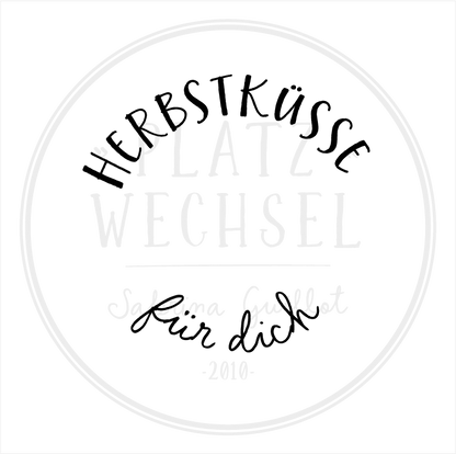 Holzstempel | Herbstküsse für dich | 5 x 5 cm