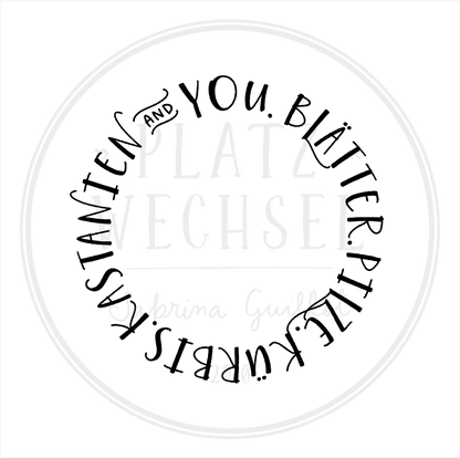 Holzstempel | Blätter, Pilze, Kürbis, Kastanien and You | 5 x 5 cm