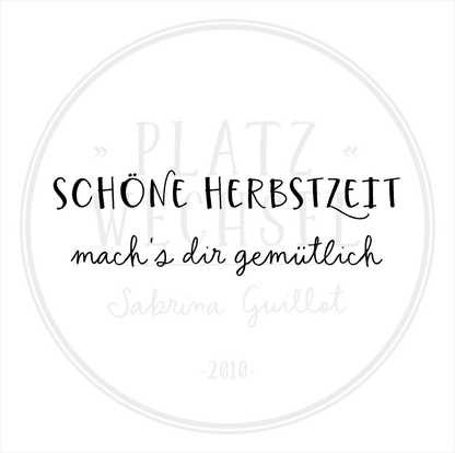 Holzstempel | "Schöne Herbstzeit" | 3 x 6 cm