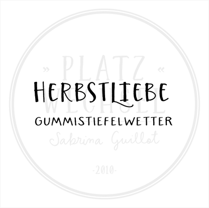 Holzstempel | "Herbstliebe - Gummistiefelwetter" | 3 x 6 cm