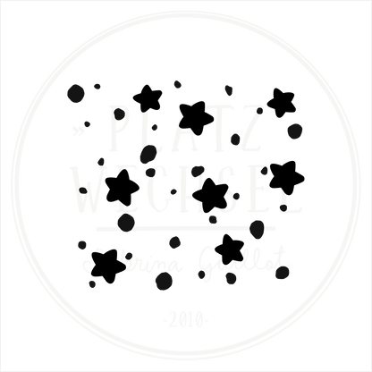Holzstempel |  Flächenstempel Stempel Sterne und Punkte  | 5 x 5 cm