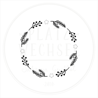 Holzstempel |  Kranz Winterzauber | 5 x 5 cm