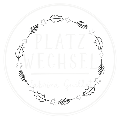 Holzstempel | Winter - Kranz | 5 x 5 cm