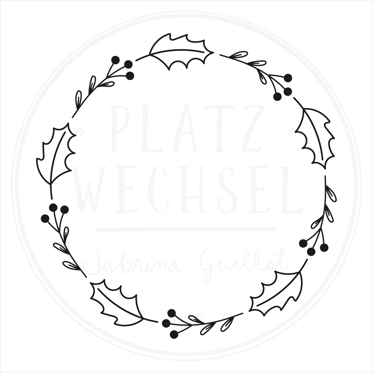 Holzstempel | Winterkranz | 5 x 5 cm