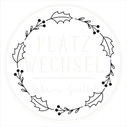 Holzstempel | Winterkranz | 5 x 5 cm