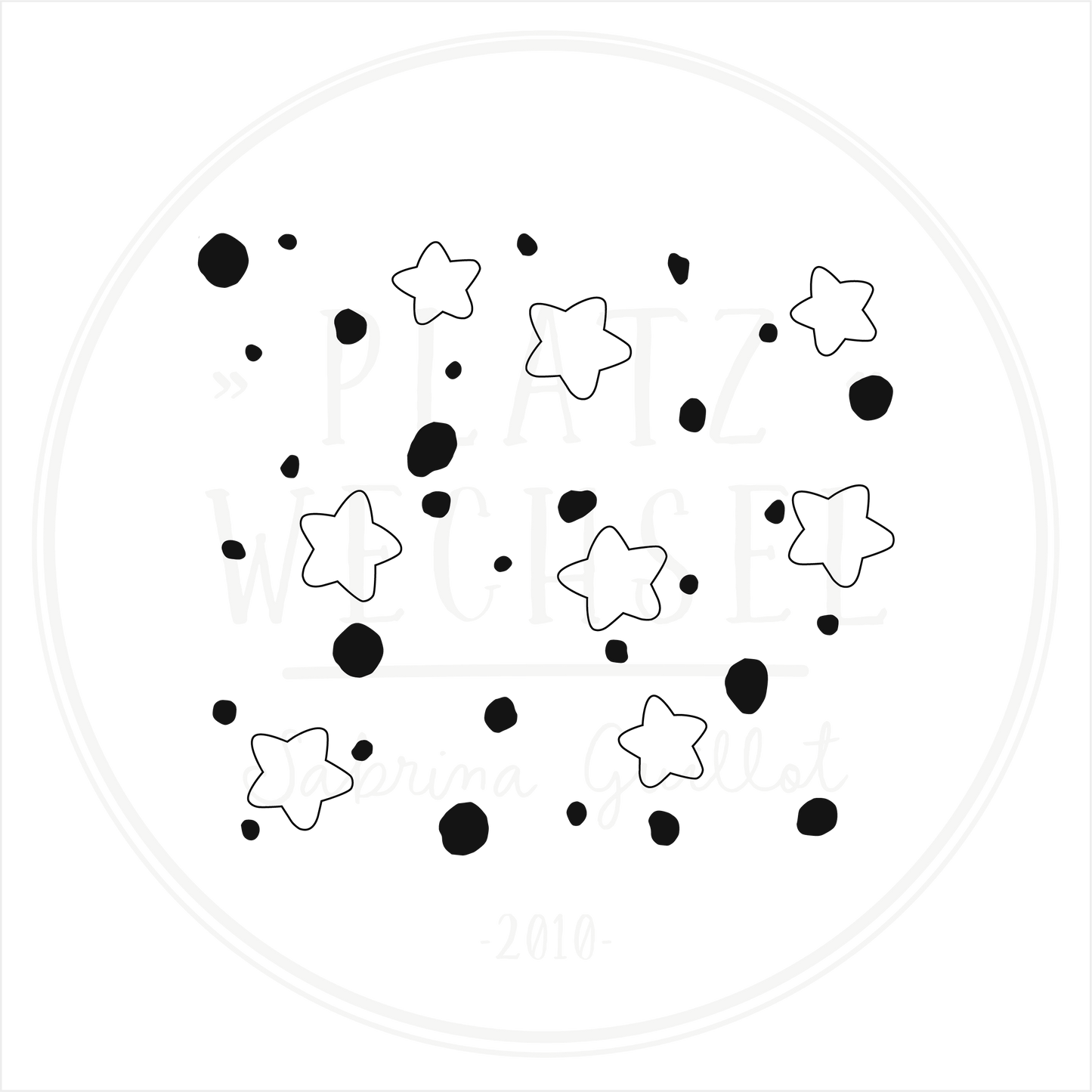 Holzstempel |  Flächenstempel Stempel Sterne und Punkte Nr 2 | 5 x 5 cm