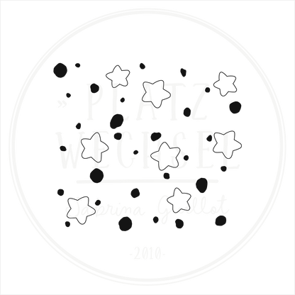 Holzstempel |  Flächenstempel Stempel Sterne und Punkte Nr 2 | 5 x 5 cm