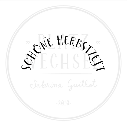 Holzstempel | "Halbkranz - Schöne Herbstzeit" | 3 x 6 cm